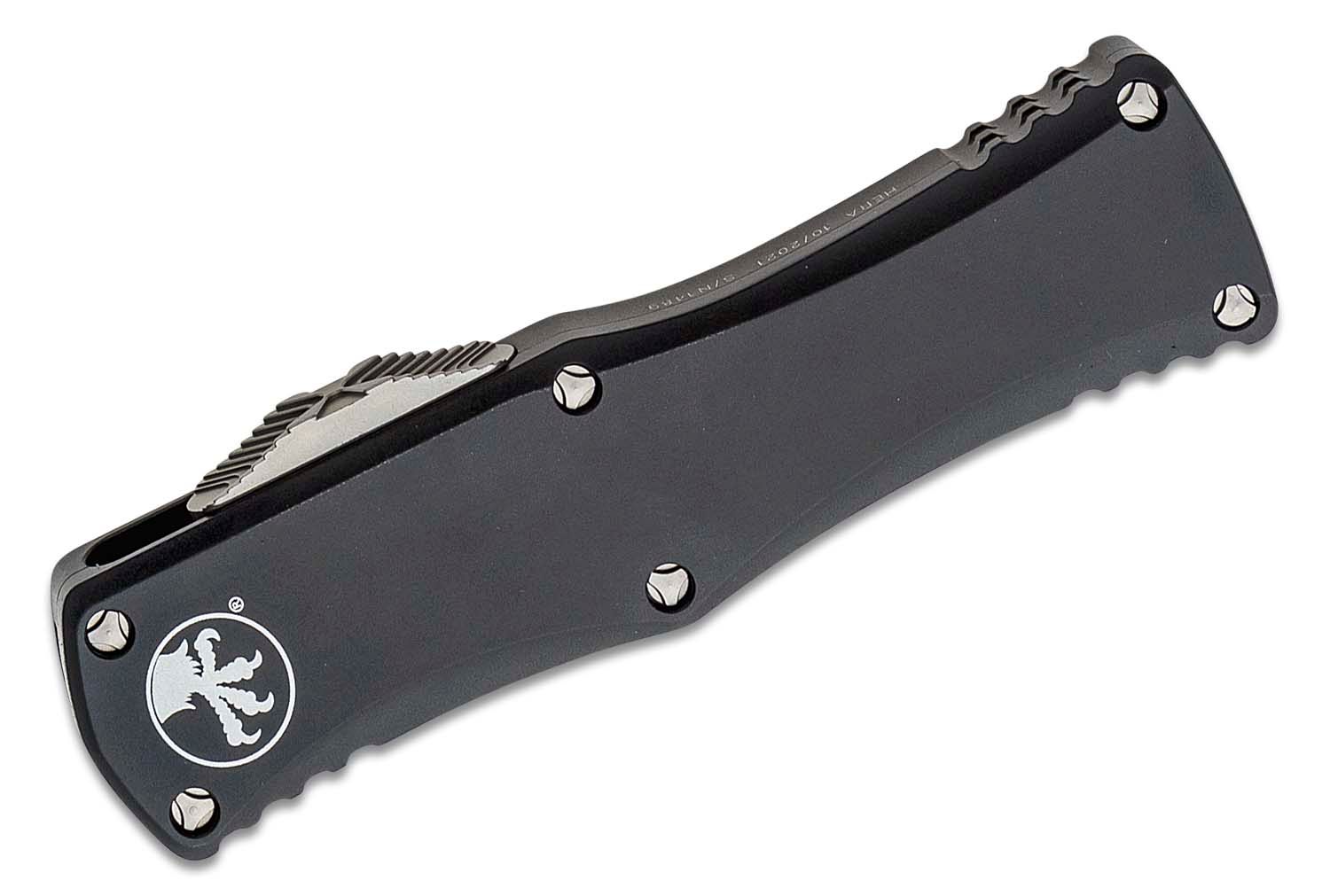 Microtech - 702-12 - Hera - OTF Auto - Elmax, M390, 204P Stonewash Dagger - 6061-T6 Aluminum - Black - Image 11