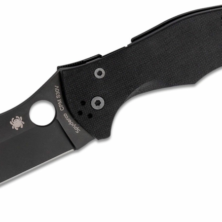 Spyderco – SC253GPBBK – Yojumbo Compression Lock – Folding Knife – CPM S30V Coated Wharncliffe – G 10 – Black