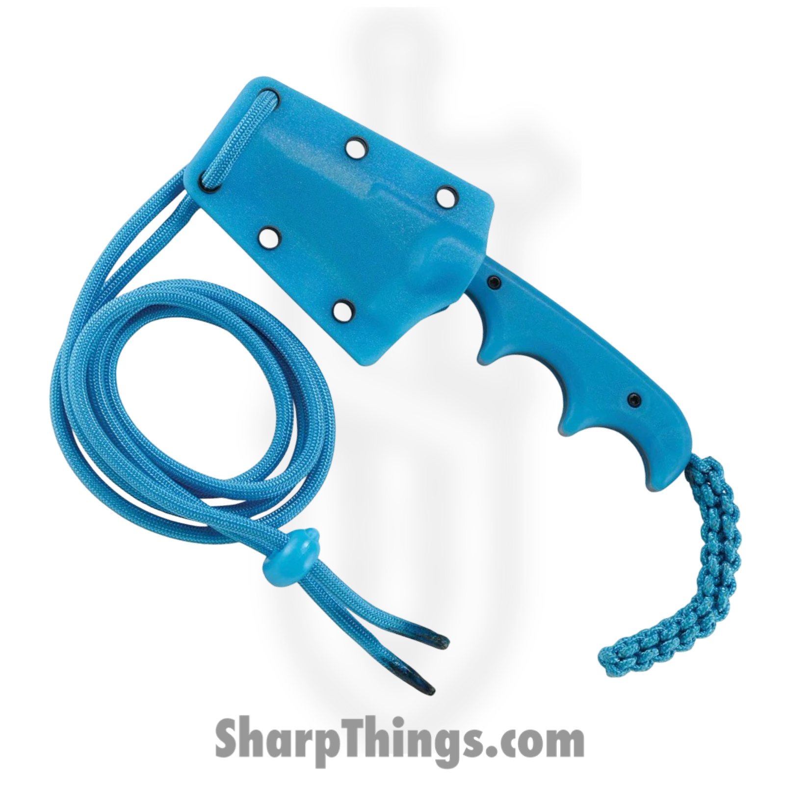 CRKT - 2387O - Minimalist Cthulhu - Fixed Blade Knife - 8Cr13MoV Satin Laser Etch Clip Point - Thermoplastic - Blue - Image 3