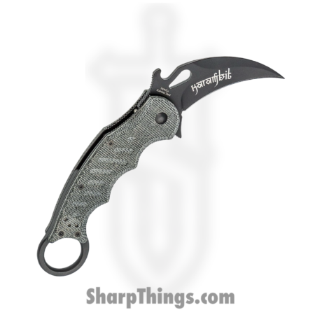 Fox Knives – FOX479MIB – Karambit Folder – Folding Knife – Bohler N690 Coated Hawkbill – Linen Micarta – Black