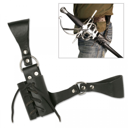 Misc – PK-6182 – 8 inch Universal Leather Sword Frog – Black
