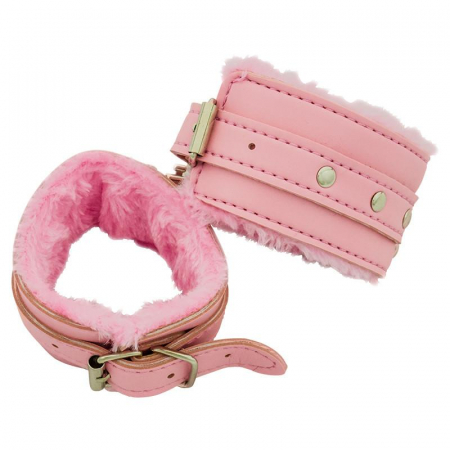 Misc – A-FD-4502-PK – Leather-like Fur Lined Handcuffs – Pink