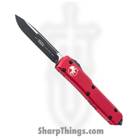 Microtech – 121-1RD – Ultratech – OTF Auto – Elmax, M390, 204P Coated Drop Point – 6061-T6 Aluminum – Red