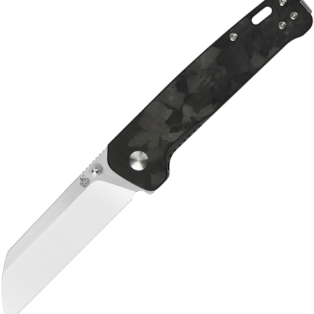 QSP Knife – QS130T – Penguin Linerlock Folding Knife – D2 Shredded CF – Black