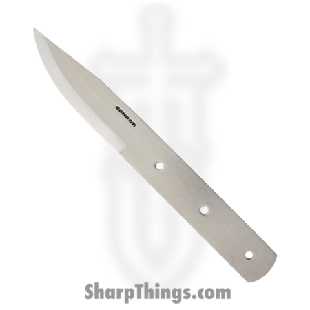 Condor Tool & Knife – CB248-4HC – Woodlaw Blade Blank – Fixed Blade Knife – 1075 HC Satin Clip Point – 1075 HC – Silver