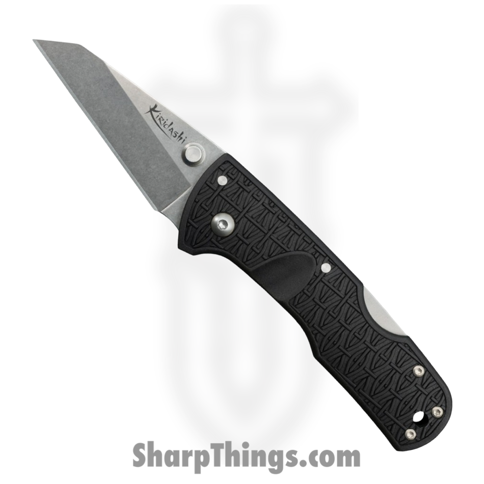 Cold Steel - CS-20KPL - Kiridashi - Folding Knife - 4034 SS Stonewash Sheepsfoot - Nylon - Black