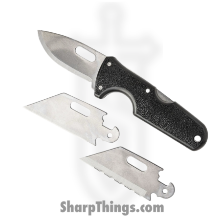 Cold Steel – CS-40A – Click-N-Cut Interchangeable Blade – Folding Knife – 420J2 SS Satin Multi – ABS – Black