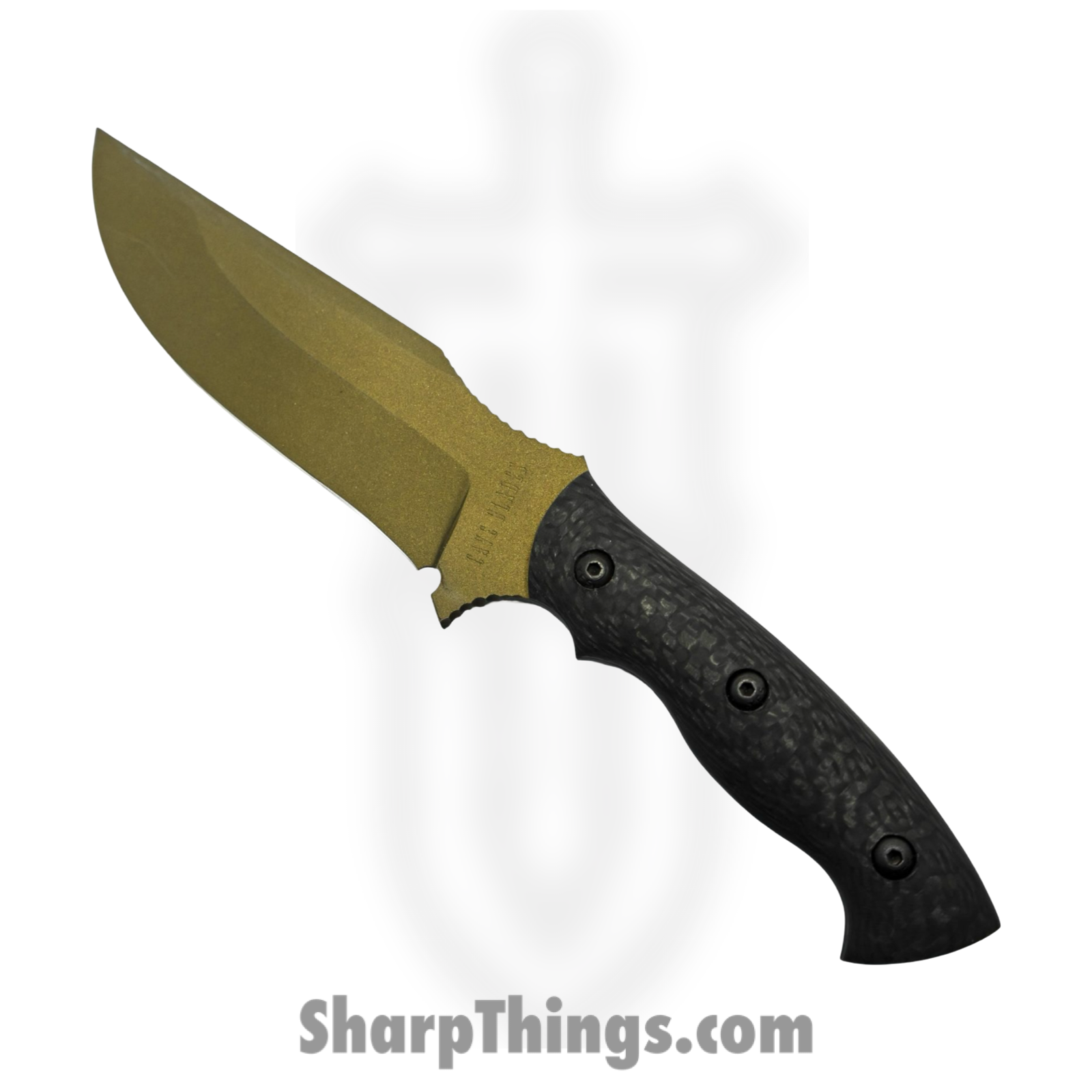 Cave Blades - CaveCmbtCF - Combat - Fixed Blade Knife - 80crv2 Coated Drop Point - Carbon Fiber - Black