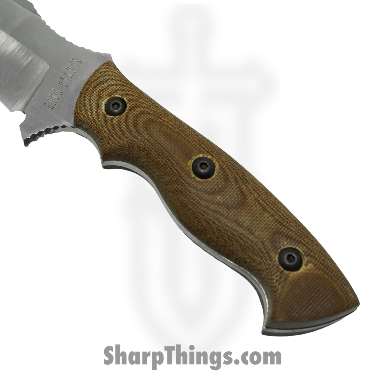 Cave Blades - CaveCmbtMic - Combat - Fixed Blade Knife - 80crv2 Satin Drop Point - Micarta - Brown - Image 2