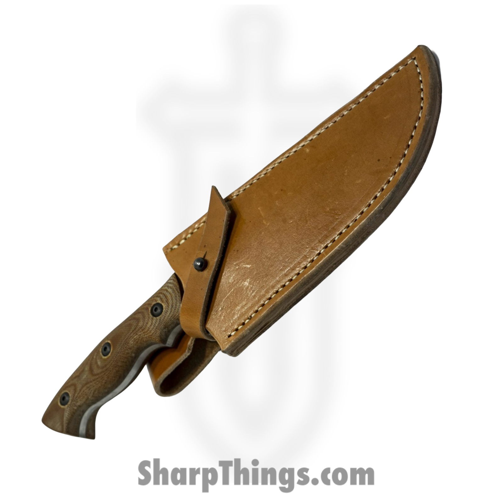 Cave Blades - CaveCmbtMic - Combat - Fixed Blade Knife - 80crv2 Satin Drop Point - Micarta - Brown - Image 3