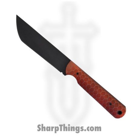 JRs Knives – JRsTntXLOrg – Tanto XL – Fixed Blade Knife – 1095 HC Coated Tanto – G10 Honeycomb – Citrus Orange