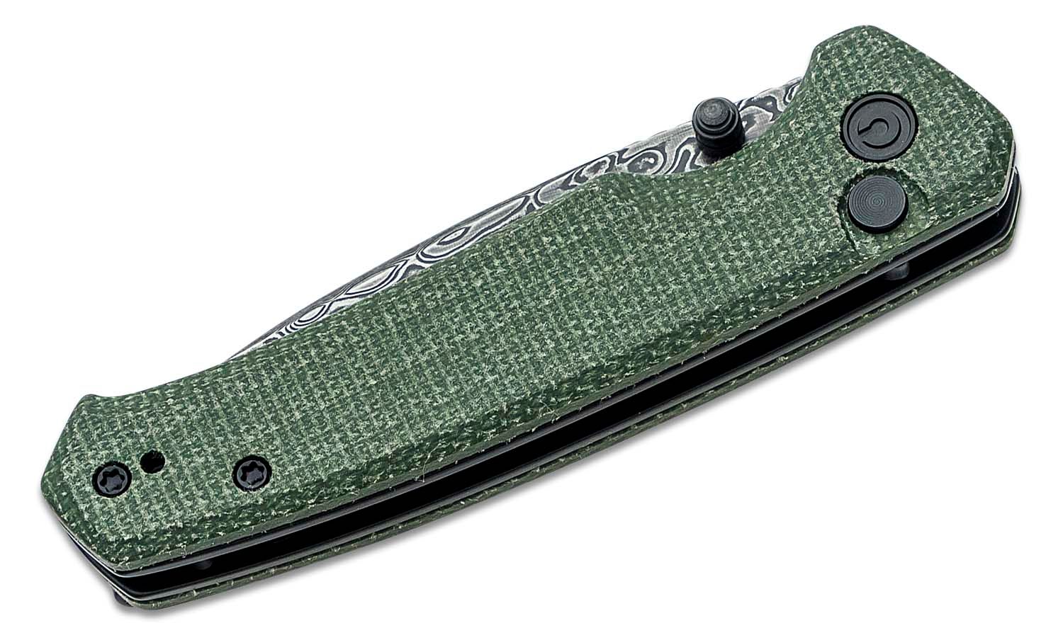 Civivi - CIVC20076DS1 - Altus Hand Rubbed Folding Knife - Damascus Micarta - Green - Image 7