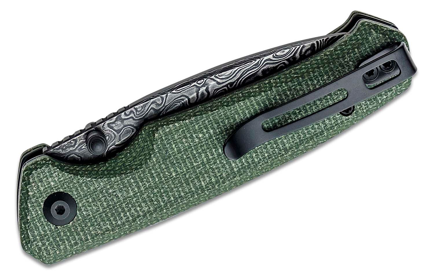 Civivi - CIVC20076DS1 - Altus Hand Rubbed Folding Knife - Damascus Micarta - Green - Image 8
