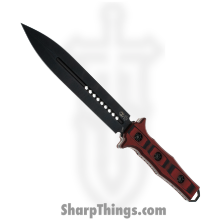 Heretic Knives – H003-6A-REDBLK – Nephilim – Fixed Blade Knife – Elmax Coated Dagger – G10 – Red/Black