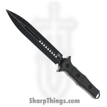 Heretic Knives – H003-8A-CF – Nephilim – Fixed Blade Knife – Elmax Tumbled Dagger – Carbon Fiber – Black