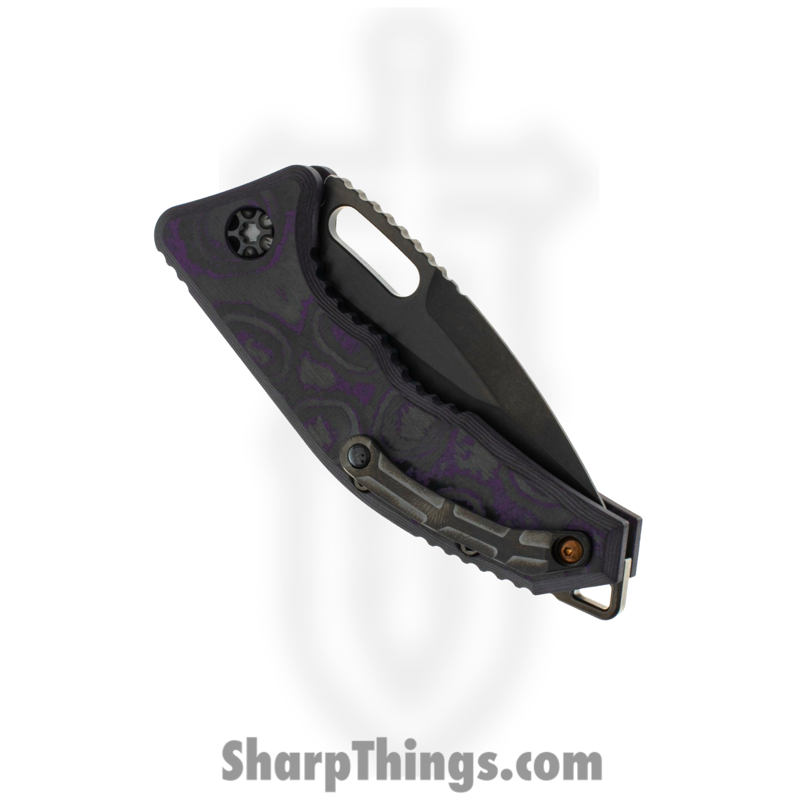 Heretic Knives - H011-6A-PUCF - Medusa - Automatic Knife - Elmax Coated Tanto - Carbon Fiber - Purple/Black - Image 5