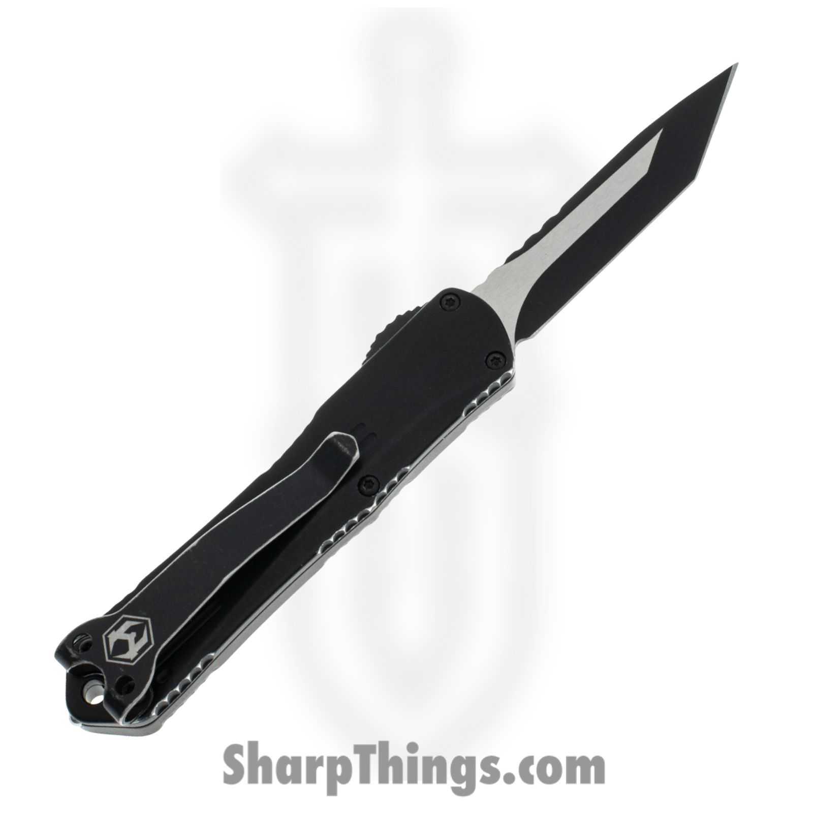 Heretic Knives - H023-8A-BATTLE - Manticore S - OTF Auto - Elmax Battleworn Tanto - 6061-T6 Aluminum - Black - Image 2