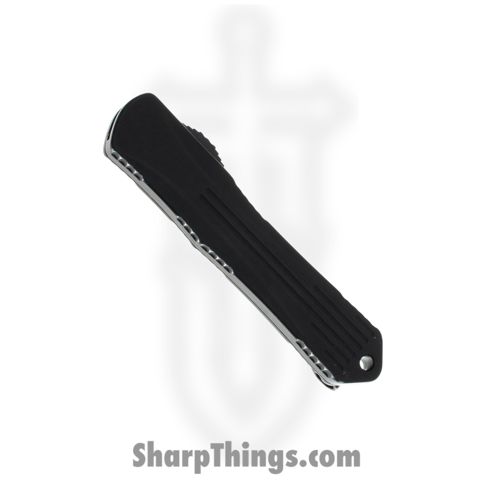 Heretic Knives - H023-8A-BATTLE - Manticore S - OTF Auto - Elmax Battleworn Tanto - 6061-T6 Aluminum - Black - Image 4