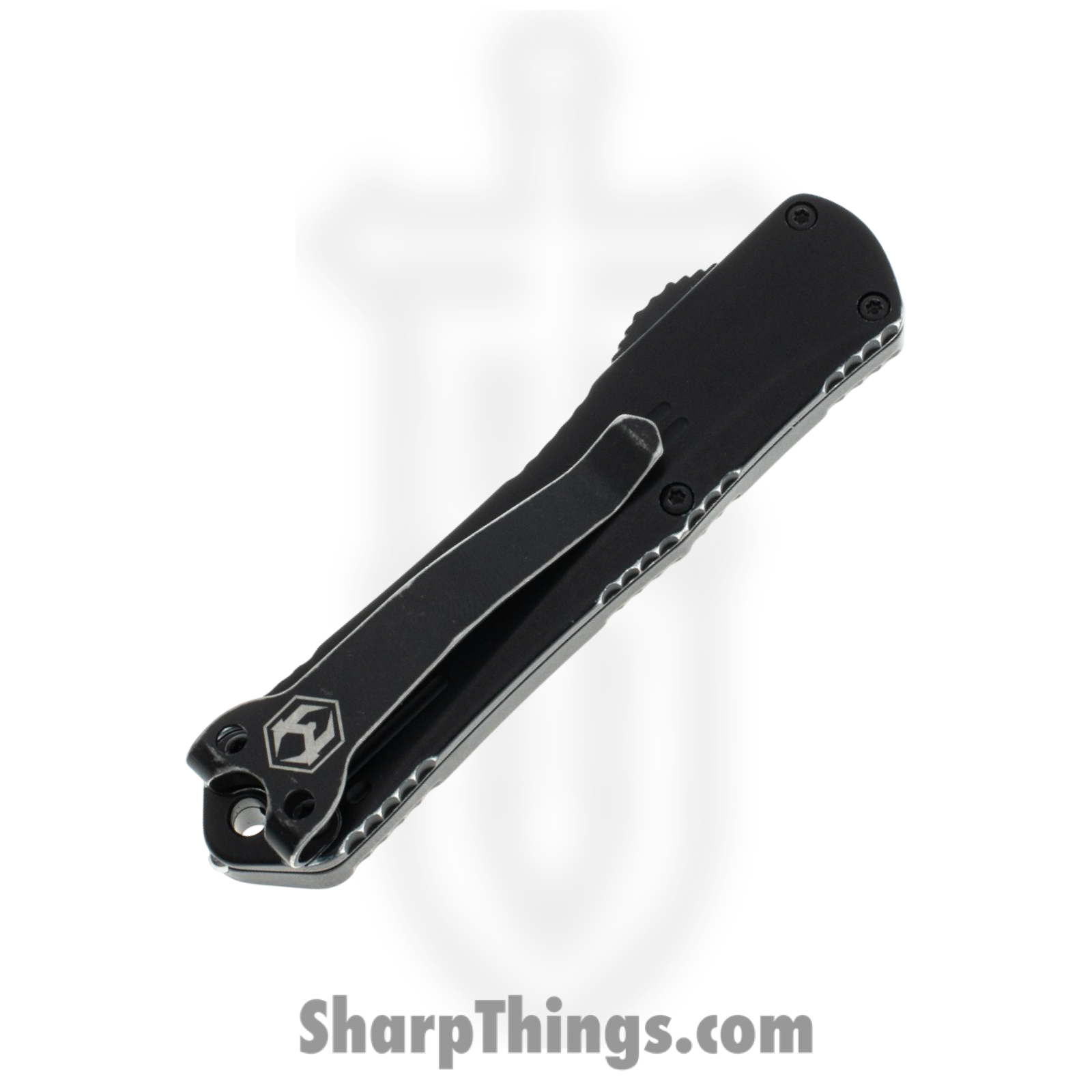 Heretic Knives - H023-8A-BATTLE - Manticore S - OTF Auto - Elmax Battleworn Tanto - 6061-T6 Aluminum - Black - Image 5