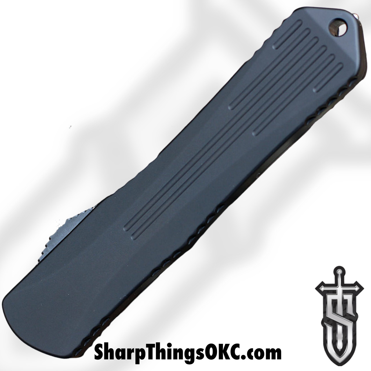 Heretic Knives - H031-10A-T - Manticore X - OTF Auto - Elmax Two Tone Tanto - 6061-T6 Aluminum - Black - Image 5