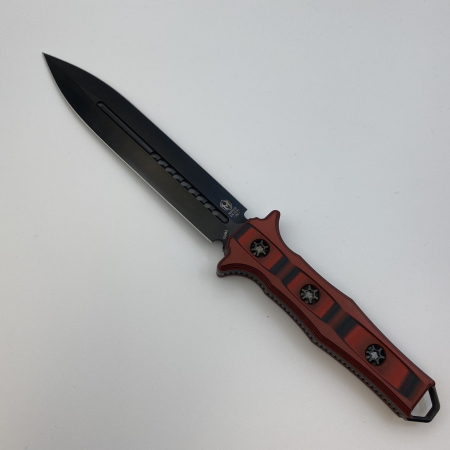 Heretic Knives – H003-6A-REDBLK – Nephilim Fixed Blade D/E Dagger