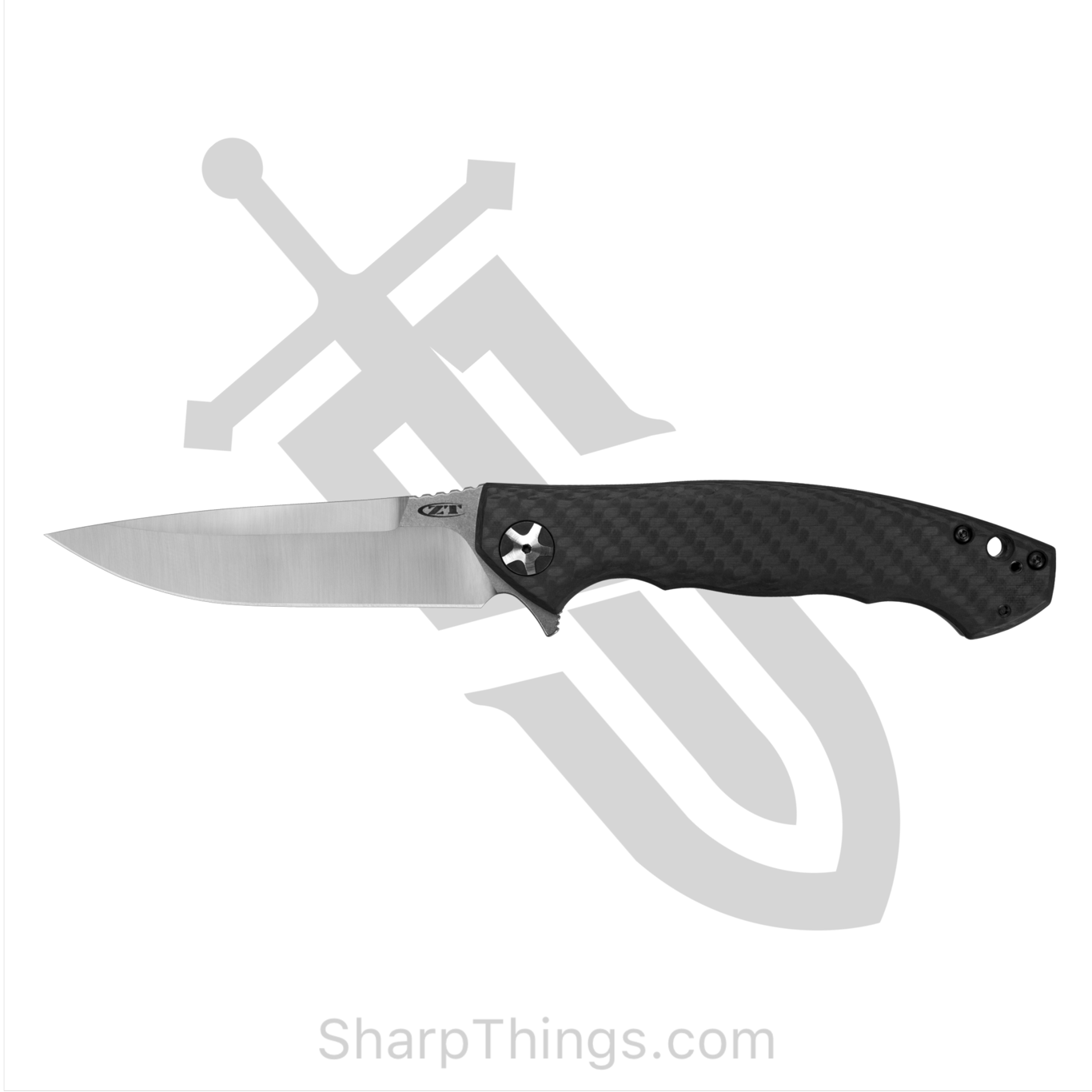 Zero Tolerance - ZT0452CF - Large Sinkevich - Folding Knife - S35VN Stonewash Drop Point - CF Front with Titanium - Black - Image 5