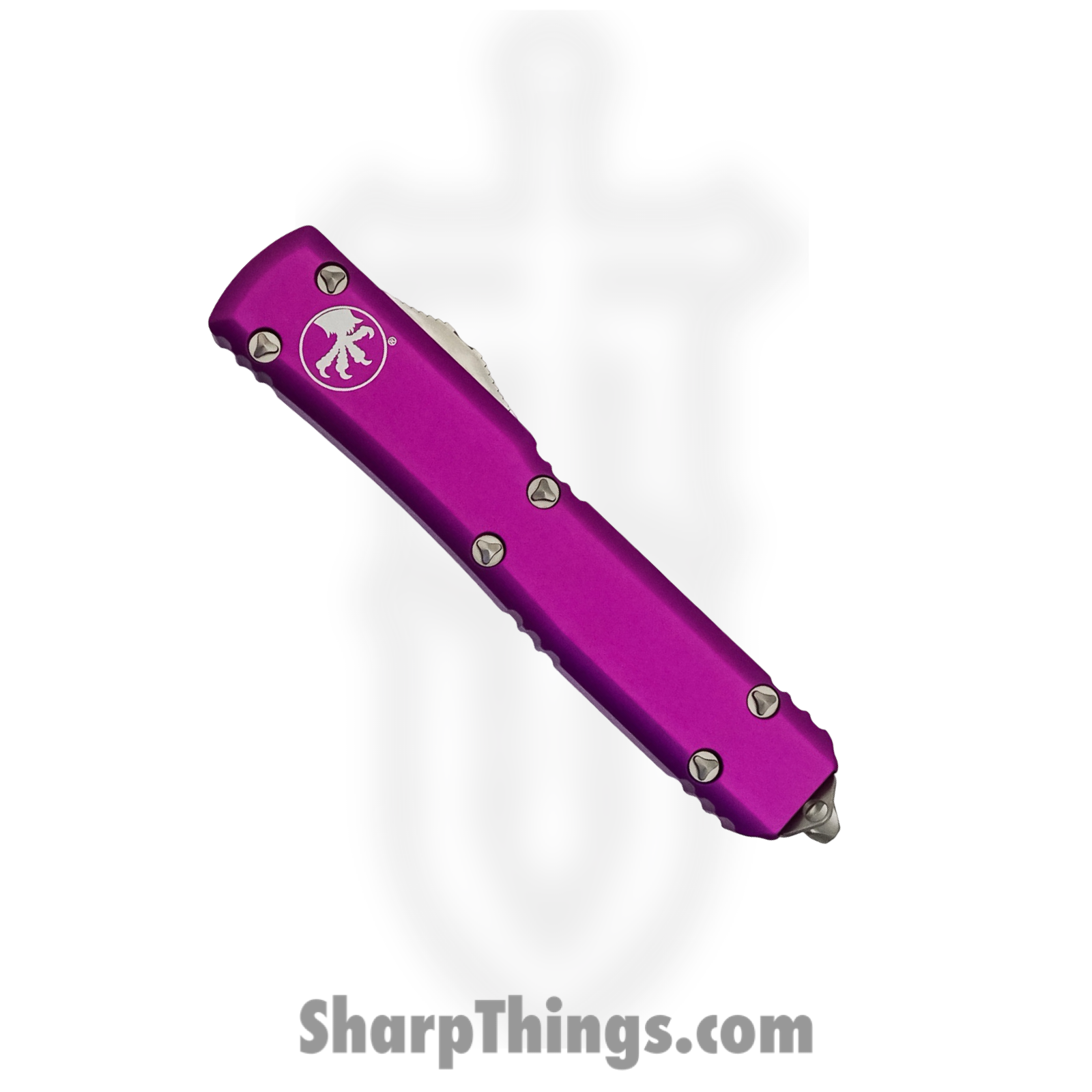 Microtech - 122-4VI - Ultratech - OTF Auto - M390 Satin Dagger - 6061-T6 Aluminum - Violet - Image 3