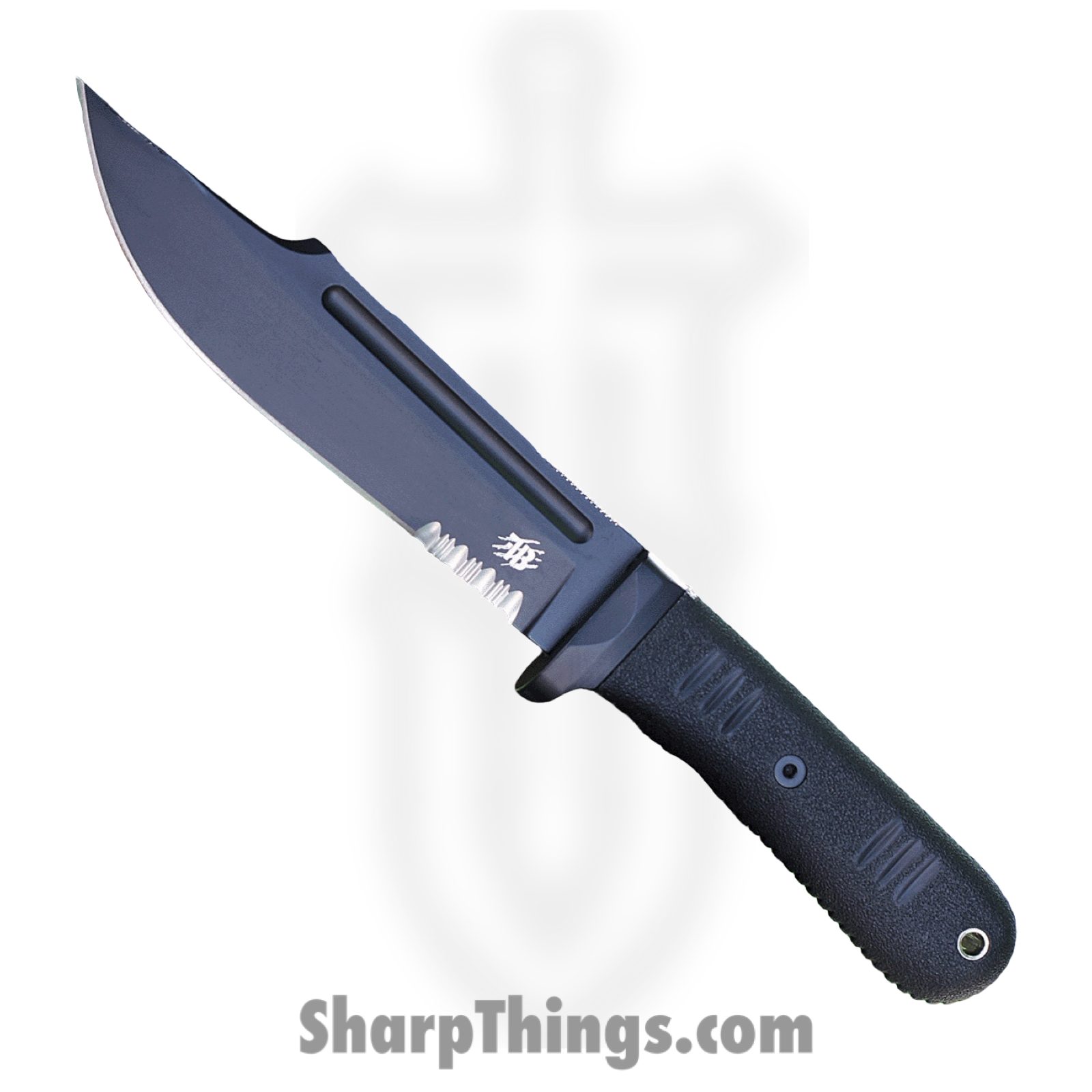 Bastinelli Creations - BAS225S - Montana - Fixed Blade Knife - N690 Coated Clip Point P/S - Rubber - Black