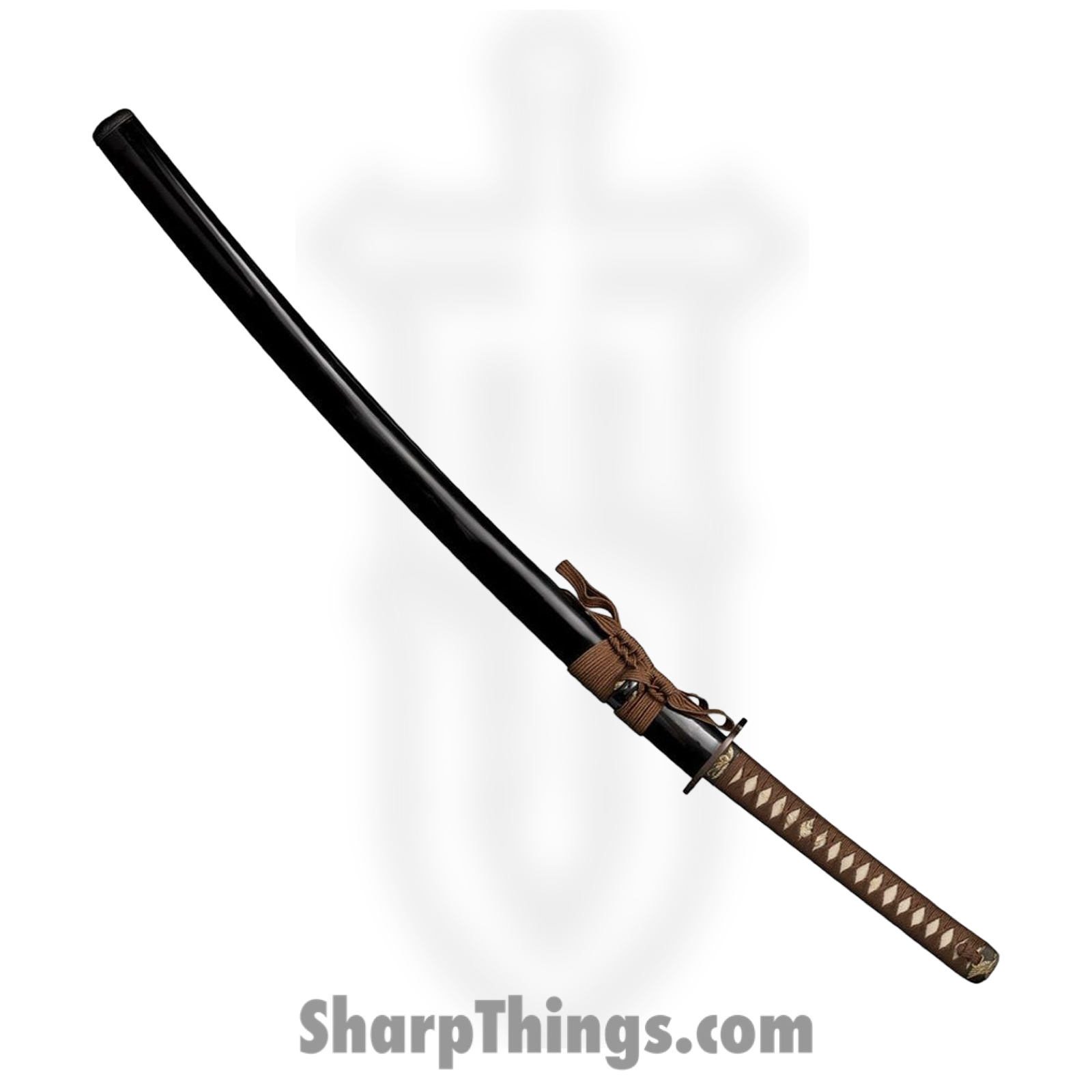 Cold Steel - CS88CKK - Mizutori Crane Katana - Fixed Blade Knife - 1095 HC Damascus Sword - Cord Wrapped - Brown White - Image 3