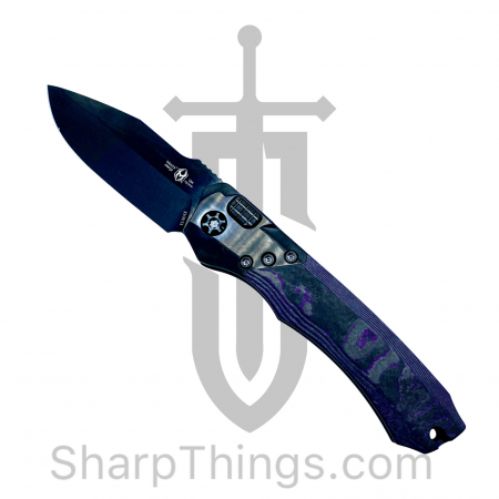 Heretic Knives – H000-6A-PUCF – Wraith Automatic – Two Tone DLC Elmax – Purple Camo CF