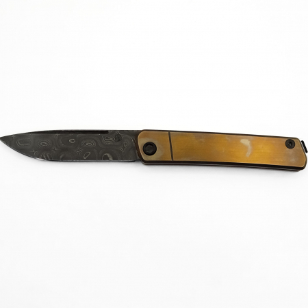 Medford Knife – MK211DDQ-36A1-TPQ3-Q4 – Gentleman Jack Folding Knife – Damascus Titanium – Bronze