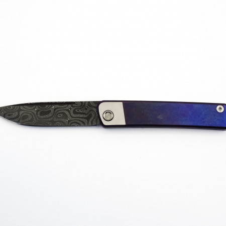 Medford Knife – MK211DDQ-37A2-TSQ3-Q4 – Gentleman Jack Folding Knife – Damascus Titanium – Violet