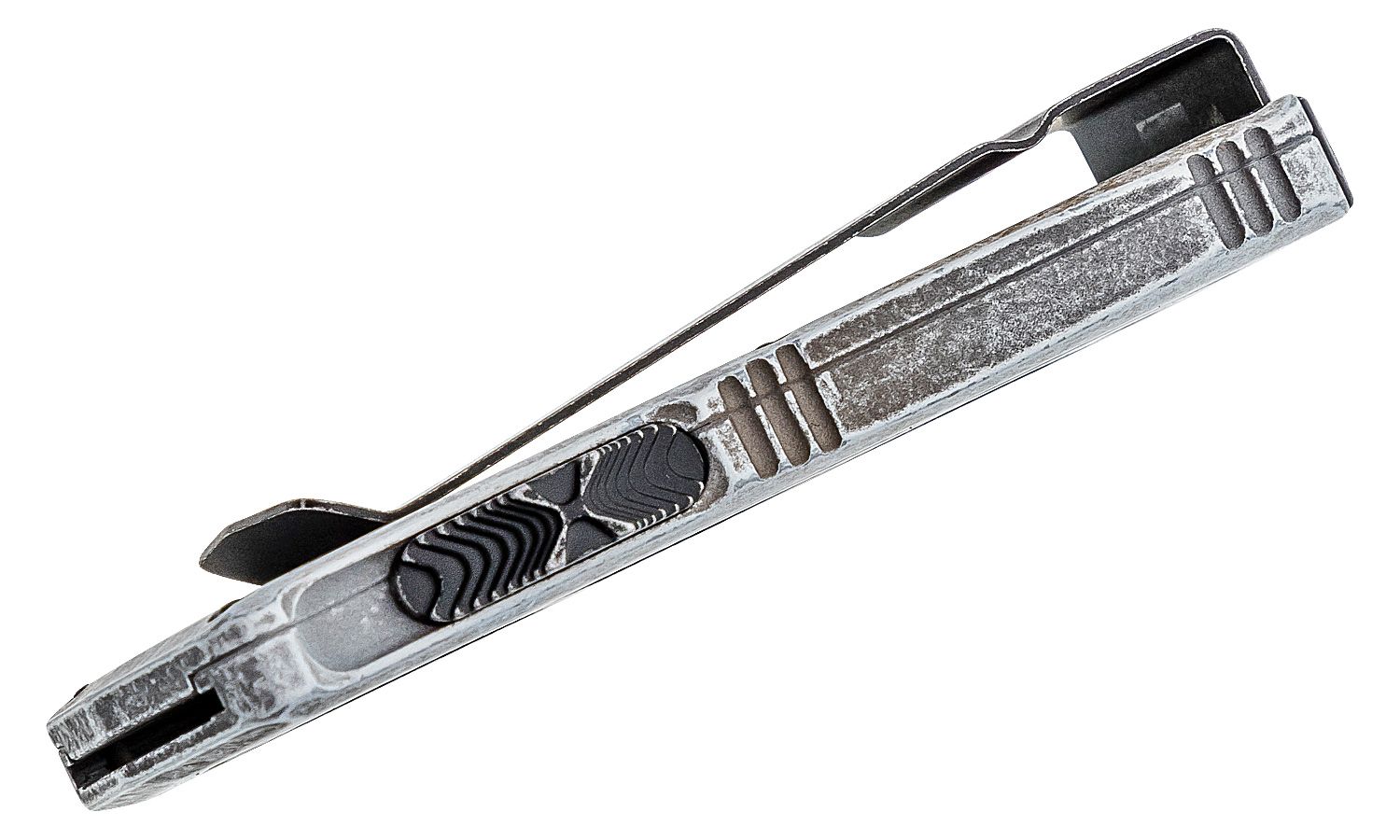 Microtech - 157-1SA - Exocet Money Clip Sandtrooper - OTF Auto - Elmax, M390, 204P Coated Dagger - 6061-T6 Aluminum - White - Image 7