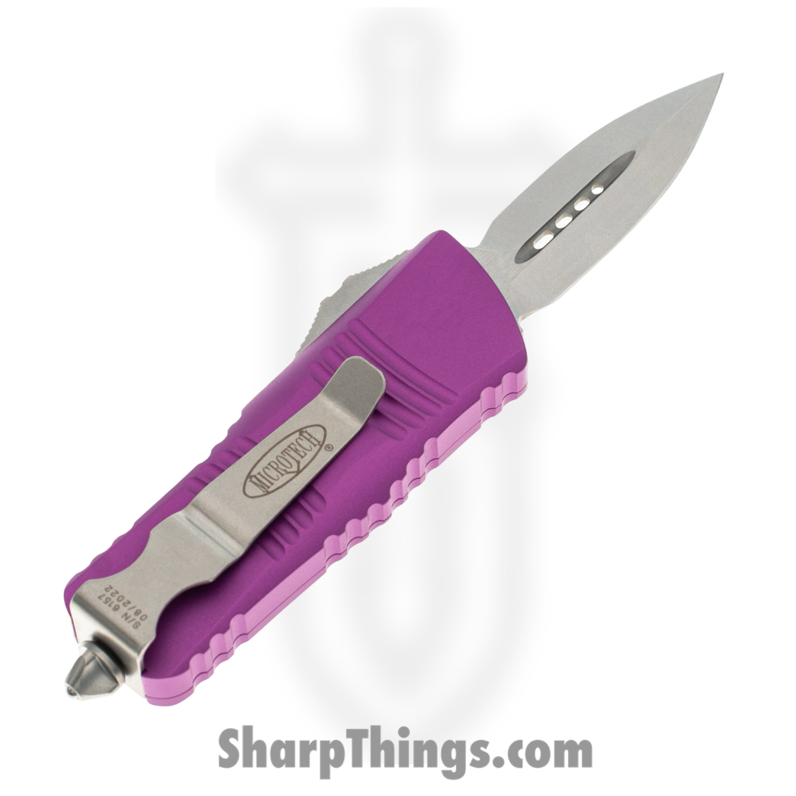 Microtech - 238-10VI - Troodon Mini - OTF Auto - M390 Stonewash Dagger - 6061-T6 Aluminum - Violet - Image 2