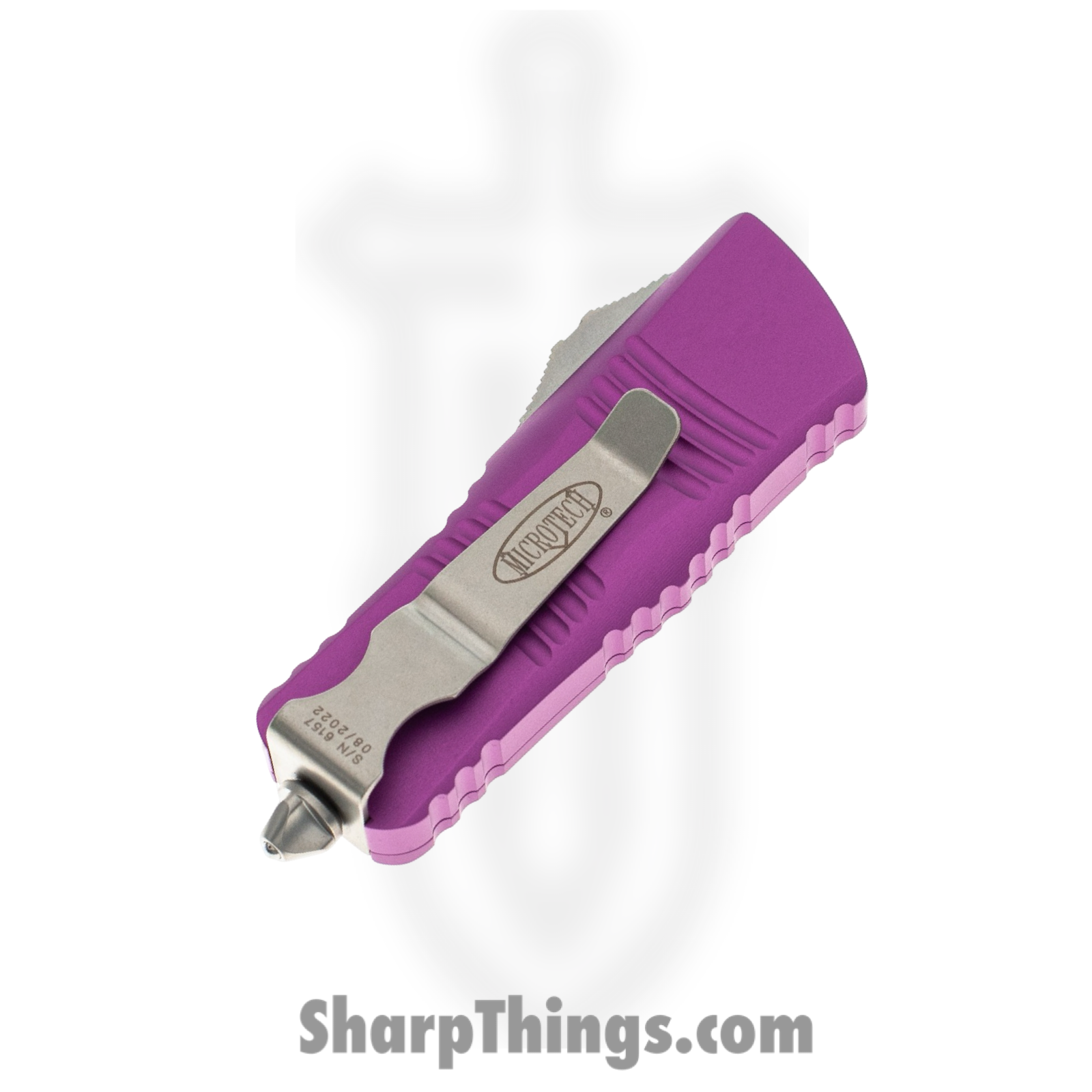 Microtech - 238-10VI - Troodon Mini - OTF Auto - M390 Stonewash Dagger - 6061-T6 Aluminum - Violet - Image 4