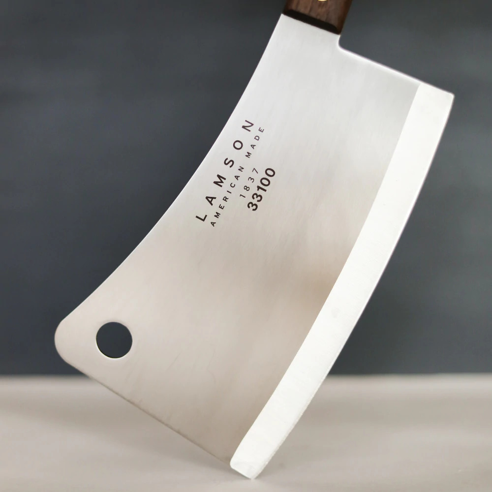 Lamson Meat Cleaver, with Riveted Walnut Handle, Stainless Steel, 12