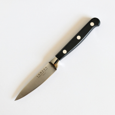 Lamson – 39210 – 3.5″ Premier Forged Spear Tip Paring Knife – 4116 Polished  – G10 – Midnight Black