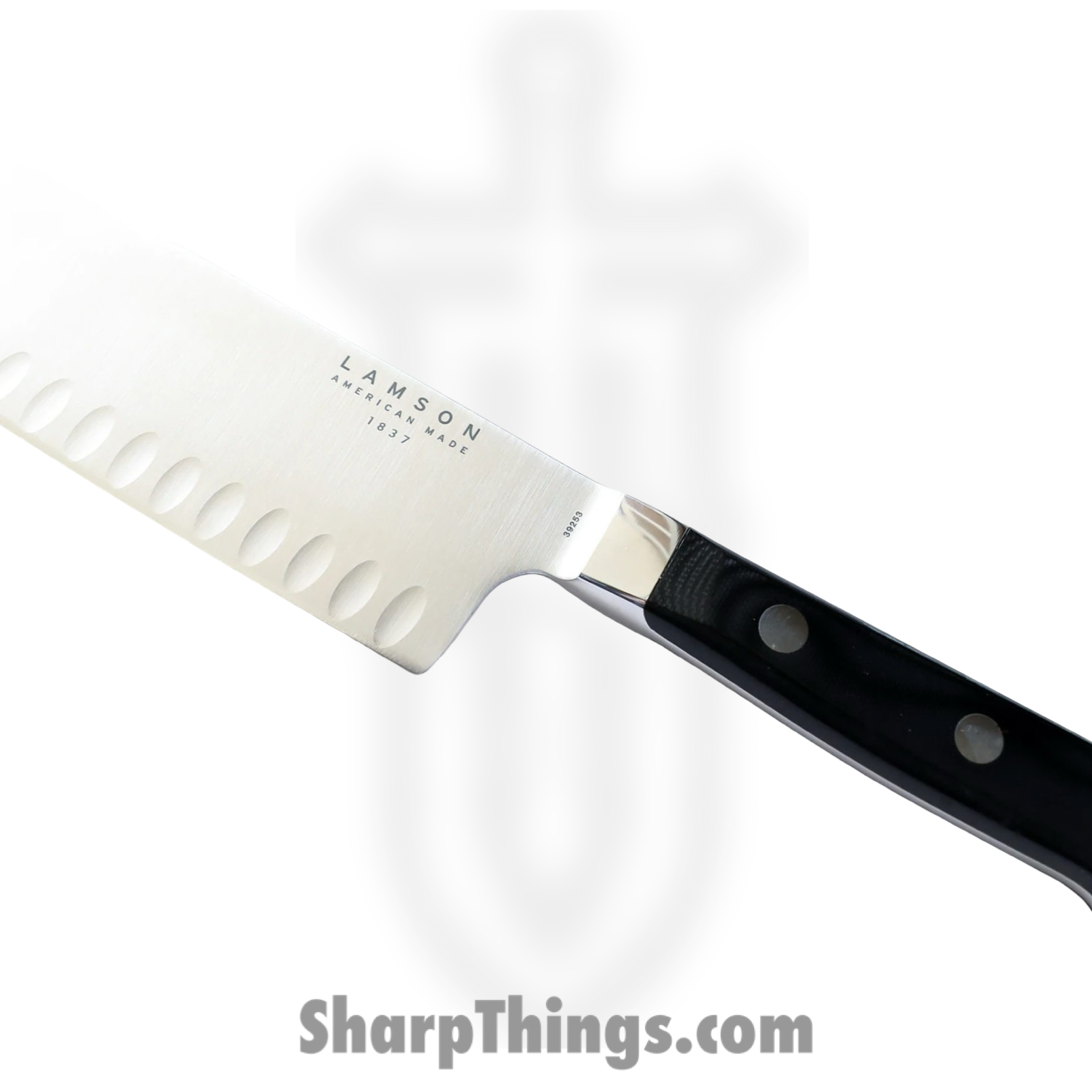 Lamson - 39253 - 7 in Premier Forged Santoku Kullenschliff Edge Knife - Midnight Black - Image 2