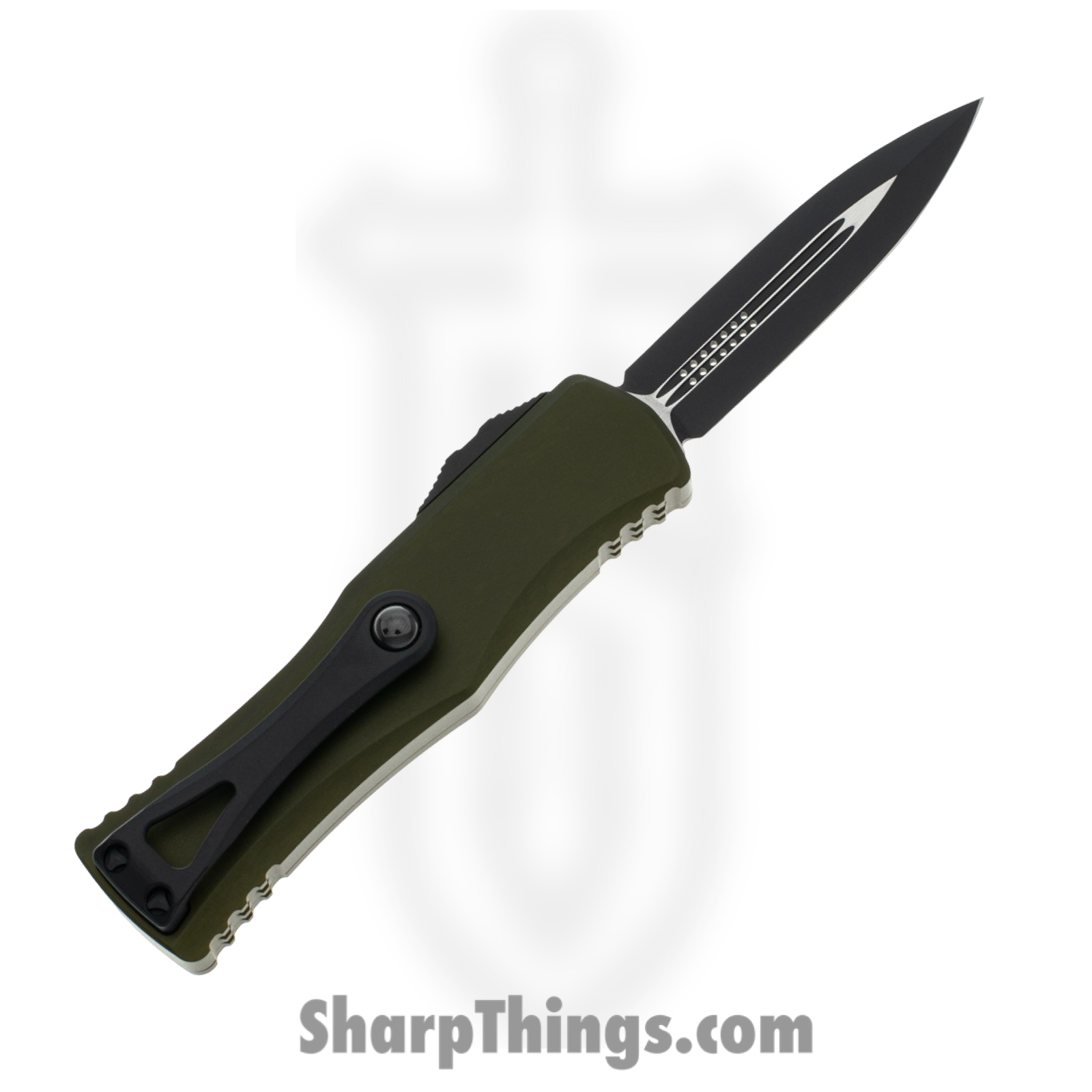 Microtech - 702-1OD - Hera - OTF Auto - Elmax Coated Dagger - 6061-T6 Aluminum - OD Green - Image 2