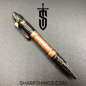 Heretic Knives – H038-DLC/Cu – Thoth Moduler Pen – Titanium with Copper Barrel Extension