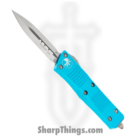 Microtech – 138-4 TQ – Troodon – OTF Auto – M390 Satin Dagger – 6061-T6 Aluminum – Turquoise