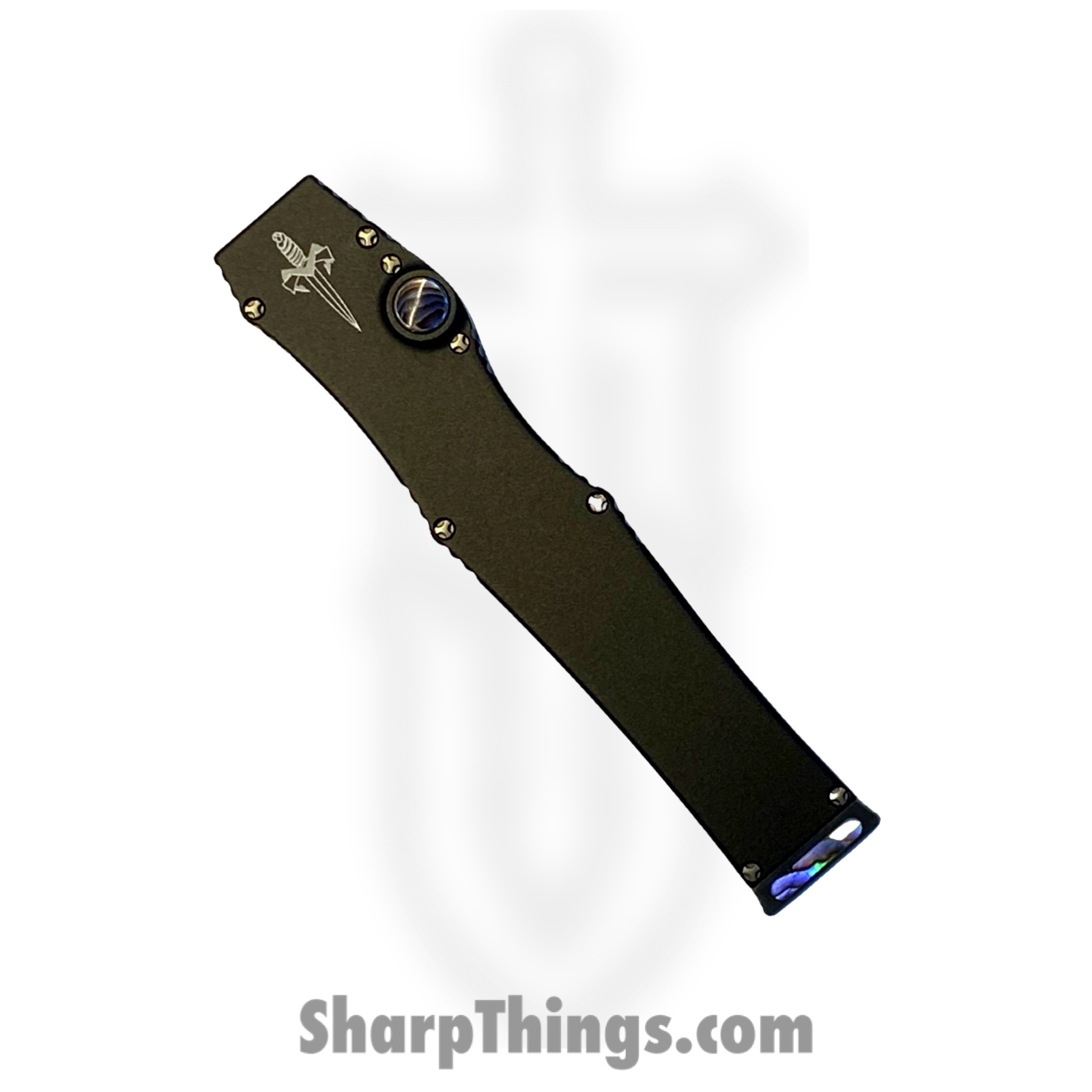 Marfione Custom Knives - 349-MCK-Nbla - Marfione Custom Halo III Mini - Automatic Knife - 349-MCK-Nbla Marfione Custom Halo III Mini Automatic Knife - 6061-T6 Aluminum - Black - Image 2