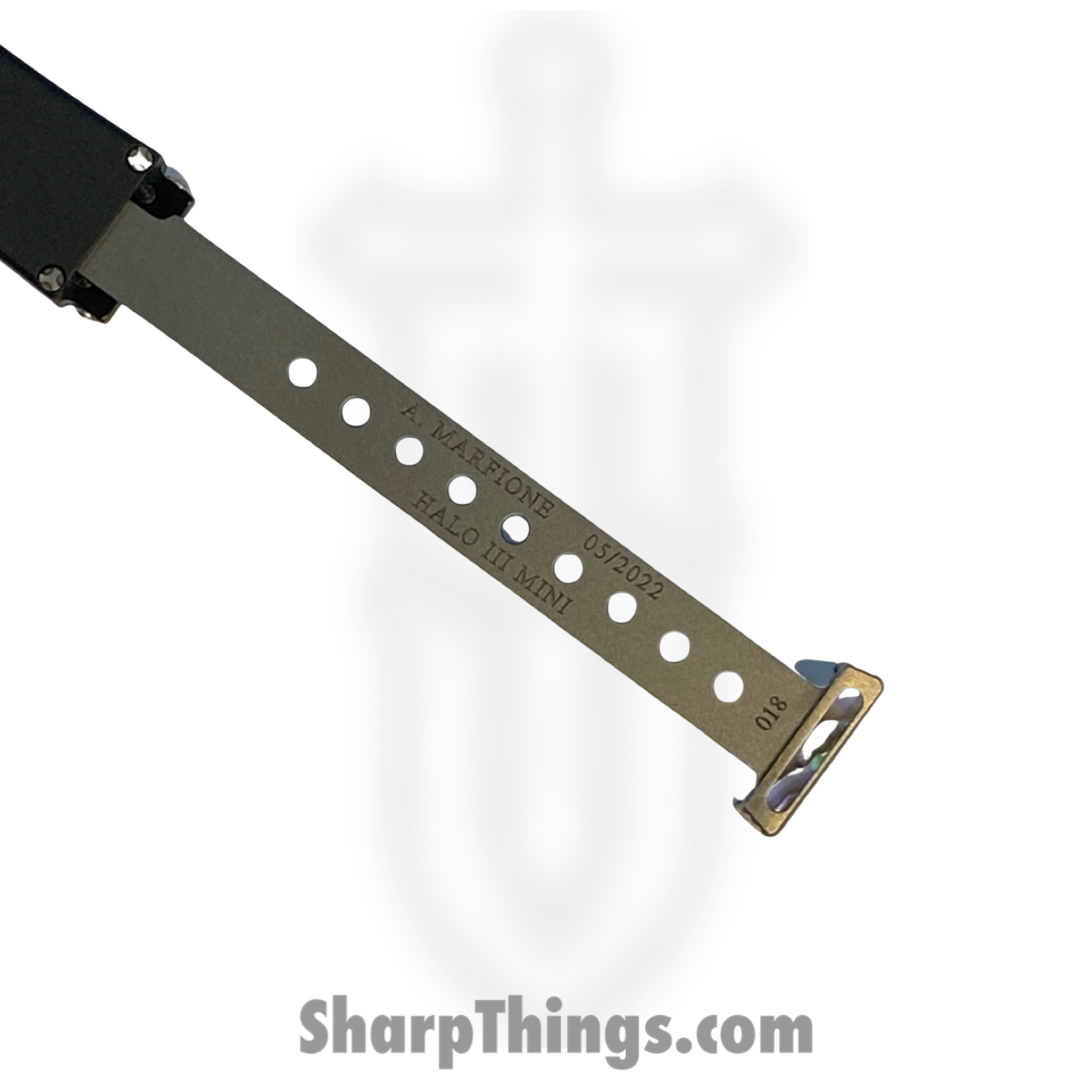 Marfione Custom Knives - 349-MCK-Nbla - Marfione Custom Halo III Mini - Automatic Knife - 349-MCK-Nbla Marfione Custom Halo III Mini Automatic Knife - 6061-T6 Aluminum - Black - Image 3