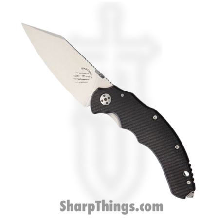 Bastinelli Creations – BAS209 – Dragotac Compact – Folding Knife – D2 Stonewash Wharncliffe – G10 – Black