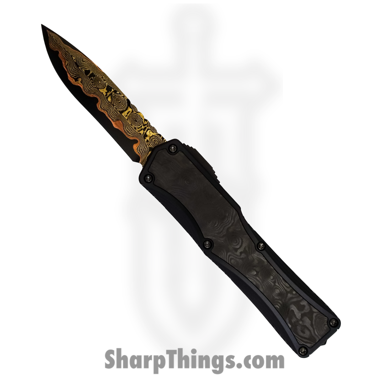 Heretic Knives - BS2022Col3 - Custom Colossus Fat Carbon - Automatic OTF - HG Baker Forge Dama Recurve - Black Dunes FC