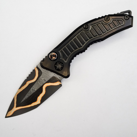Heretic Knives – CusMed2 – Custom Medusa Automatic – HG Baker Forge Dama Tanto – DLC Ti W/ Frag