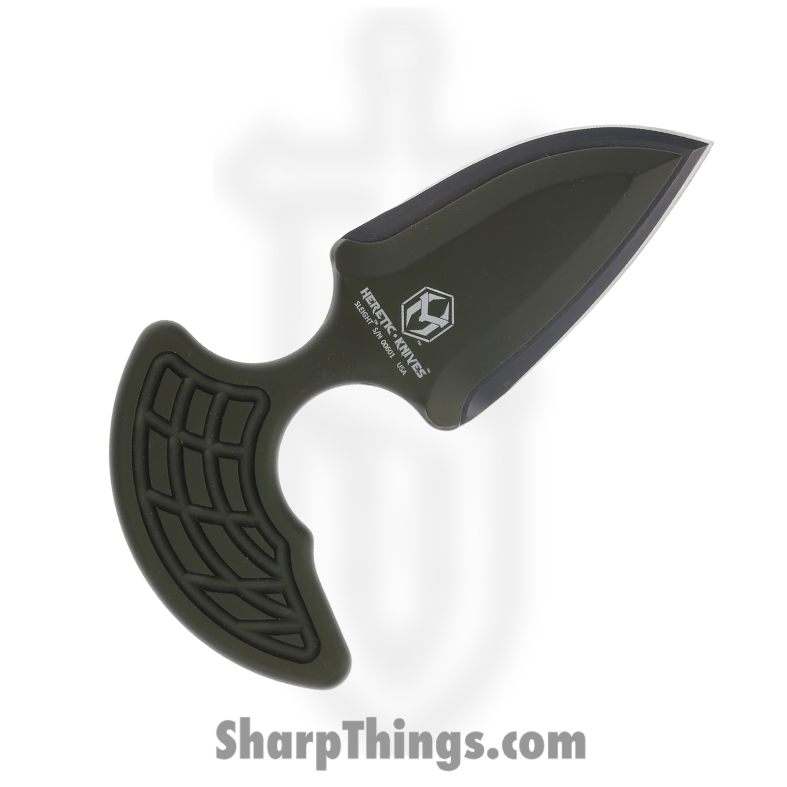 Heretic Knives - H050-6A-GRN - Sleight Modular Push Dagger - Fixed Blade Knife - CPM 20CV Coated - 6061-T6 Aluminum - Green