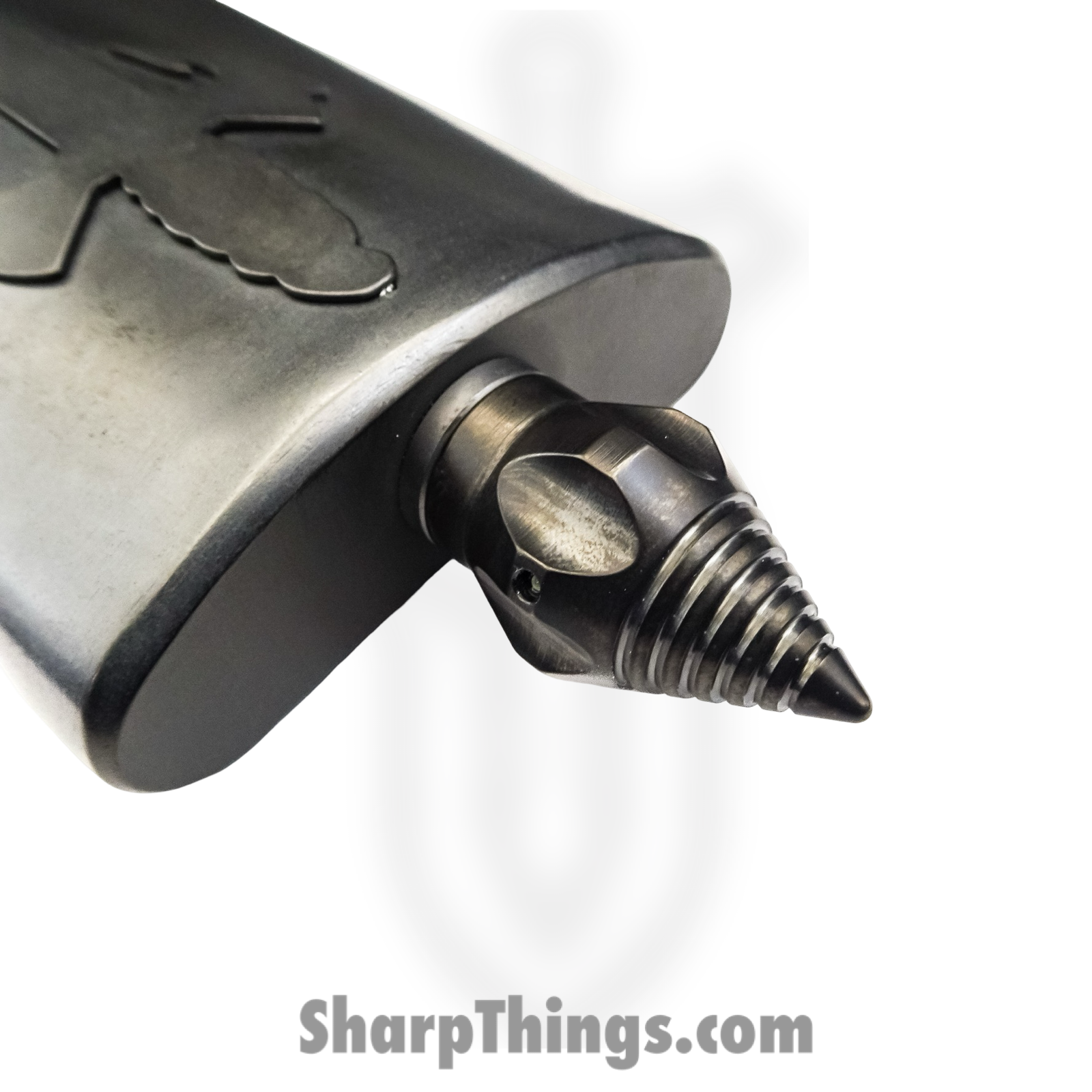 Microtech - MFC-Flask-DLC - Marfione Custom Blood & Iron Tactical Short Flask - Spike Cap w/Tritium - DLC Stonewash - Image 3