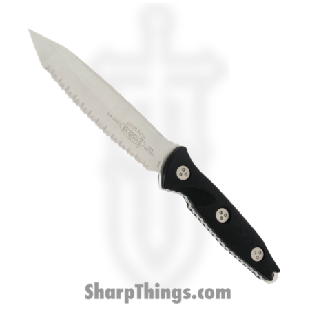 Microtech – 114-12 – Socom Alpha – Fixed Blade Knife – Elmax, M390, 204P Stonewash Tanto – G10 – Black
