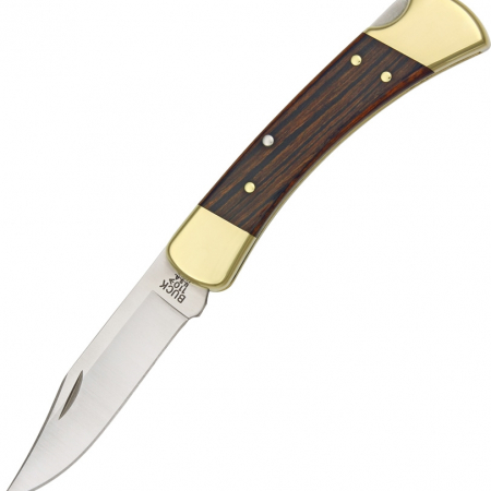 Buck – BU110BRSCB – Model 110 Hunter – Folding Knife – 420HC Satin Clip Point – Wood – Brown